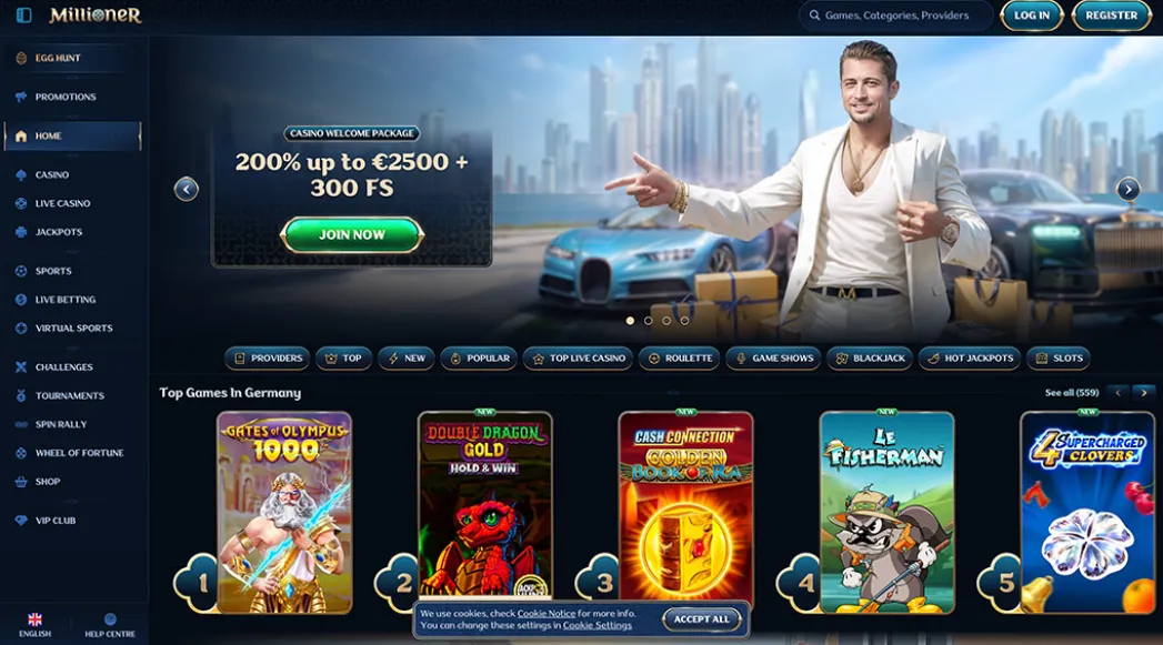 Spelaanbod Millioner Casino